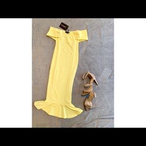Lemon Bardot Dress